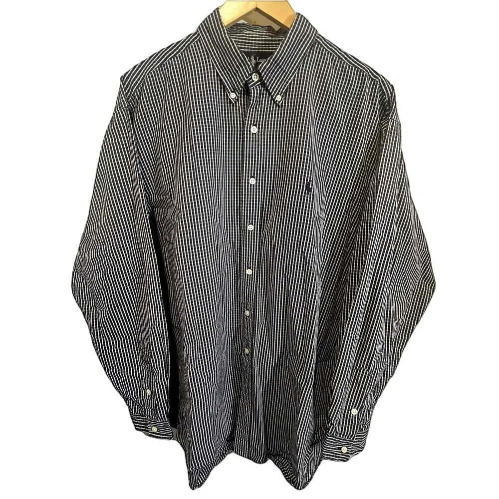Ralph Lauren Blake Men's Gingham Button Down Long Sleeve Shirt‎ XL